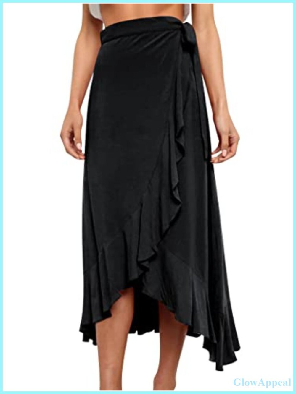 Women's Wrap Skirt Tie Waist Boho Asymmetrical High Low Midi Dance